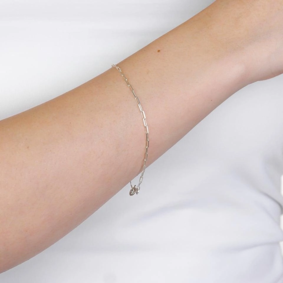 Pulseira Prata 925 Elos Alongados 1.55mm 18cm