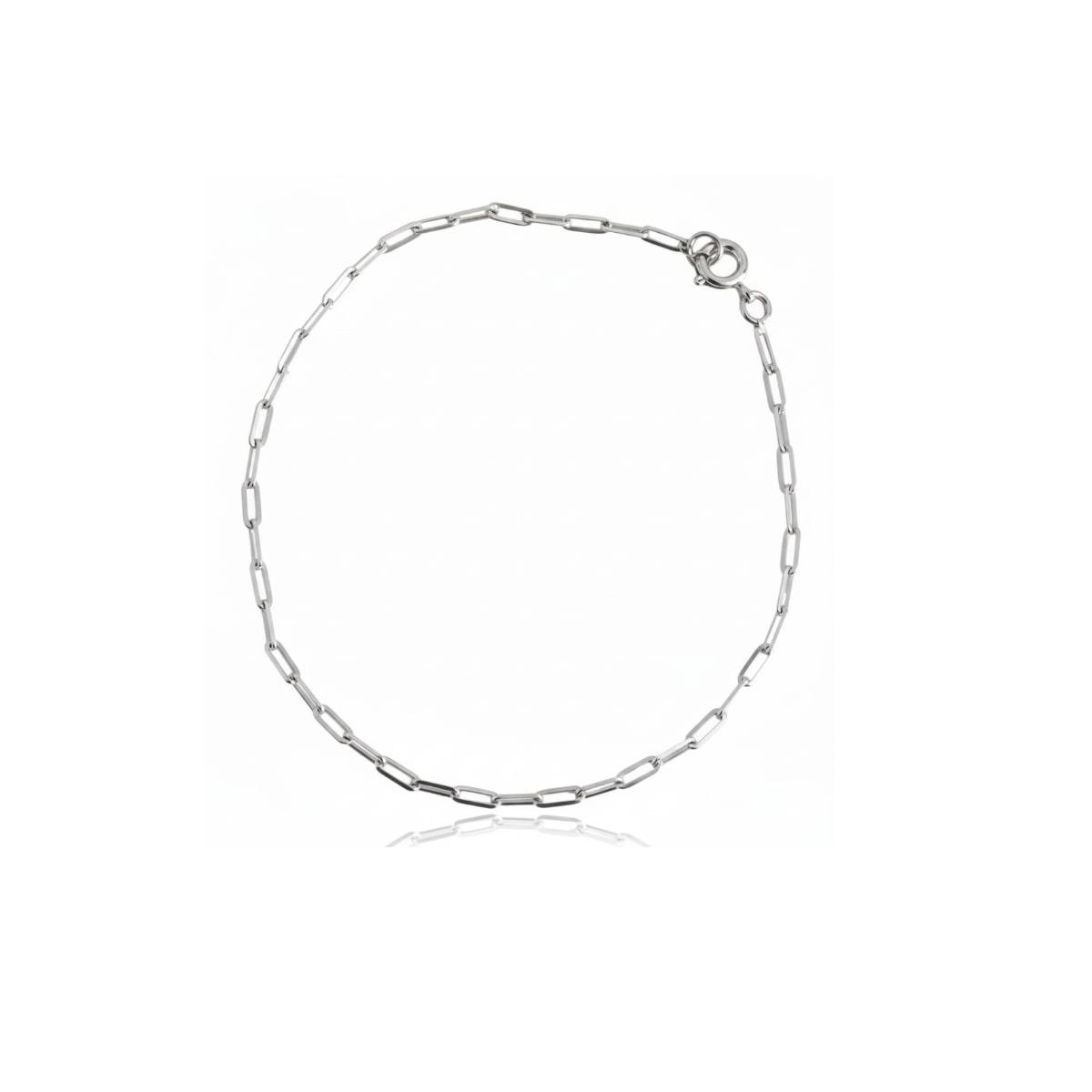 Pulseira Prata 925 Elos Alongados 1.55mm 18cm