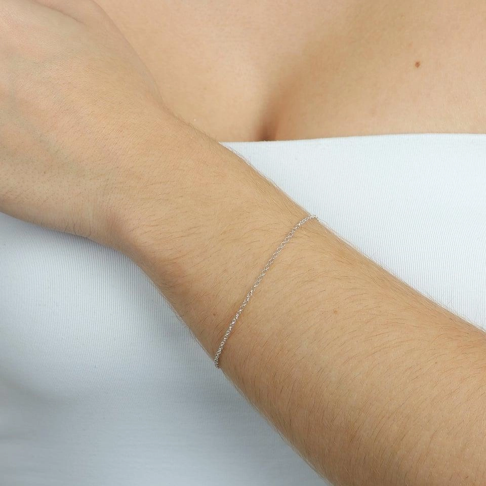 Pulseira Prata 925 Elos Curtos 1.50mm 18cm