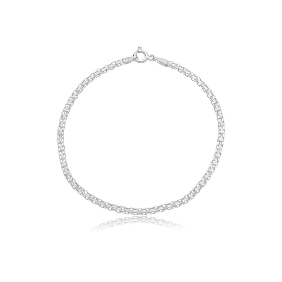 Pulseira Prata Esteira Bismark 18.50cm Prata 925