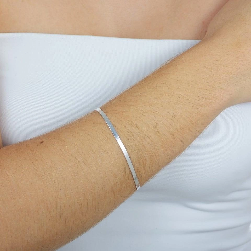 Pulseira Prata Laminada 19.50cm Prata 925