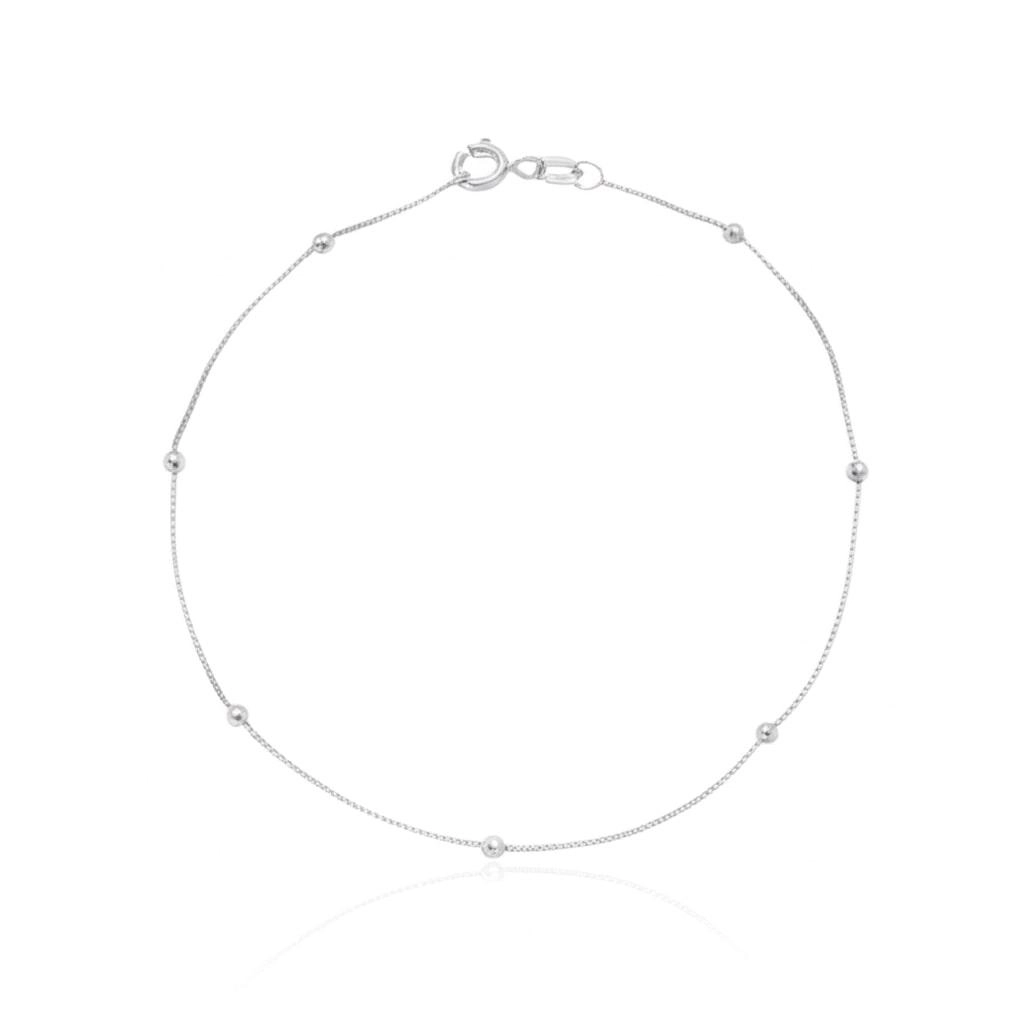 Pulseira Prata Veneziana C/Bola 18cm Prata 925